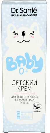 Для лица и тела детский крем для защиты и ухода за кожей лица и тела baby dr. sante, 75 мл