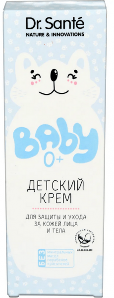 Для лица и тела детский крем для защиты и ухода за кожей лица и тела baby dr. sante, 75 мл