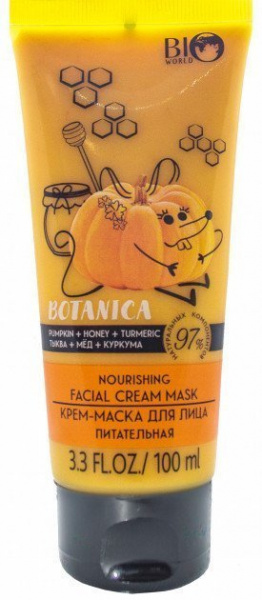 Маски для лица крем-маска для лица питательная "botanica" bio world, 100 мл