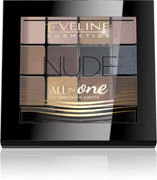 Для глаз и бровей палитра теней для век "all in one" eveline, № 1 nude