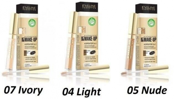 Для лица набор корректоров 2 в 1 "art scenic professional make-up" eveline, 20x7 мл, 16 шт + 4 тестера