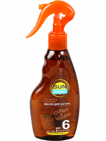 Средства для загара sun energy масло для загара "французская полинезия. coffee & vanilla" spf 6, флакон с триггером, 200 мл