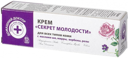 Увлажнение и питание домашний доктор крем "секрет молодости" для всех типов кожи, 30 мл