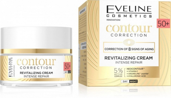 Кремы восстанавливающий крем сильная регенерация 50+ день/ночь contour correction eveline, 50 мл