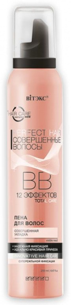 Стайлинг витэкс perfect hair/ совершенные волосы  "вв 12 эффектов" пена для волос "совершенная укладка" суперсильной фиксации, 200 мл