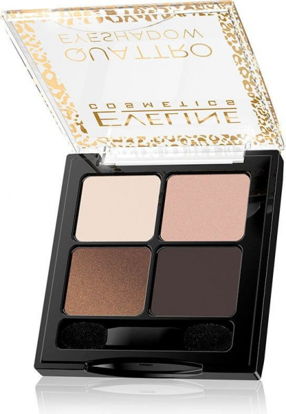 Для глаз и бровей тени для век "quattro eyeshadow" eveline, №09