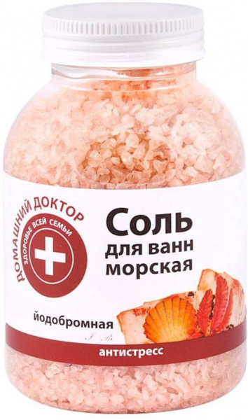 Пена, соль, масло для ванн соль для ванн морская йодобромная домашний доктор, 1000 г