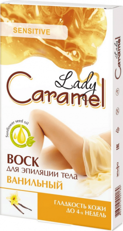Депиляция и бритье lady caramel воск для эпиляции тела "ванильный", 16 двусторонних полосок + 2 салфетки после эпиляции