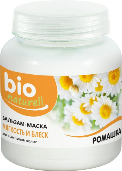 Маски bio naturell бальзам-маска "ромашка. мягкость и блеск" для всех типов волос, 480 мл