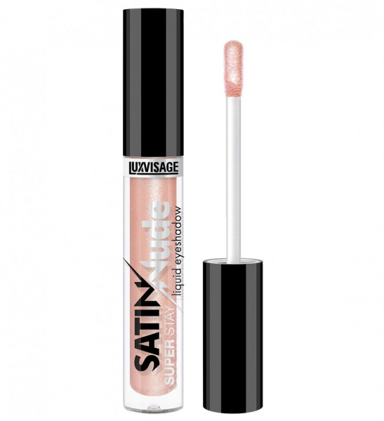 Для глаз и бровей сатиновые жидкие тени для век satin nude super stay тон  202 pastel peach luxvisage