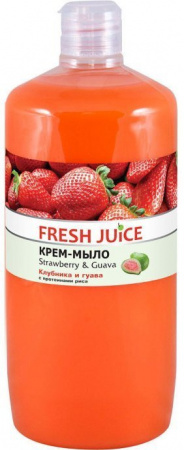 Мыло fresh juice крем-мыло "клубника и гуава" с протеинами риса, 1000 мл