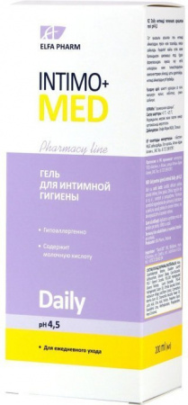 Интимная гигиена elfa pharm intimo+med гель для интимной гигиены "daily", 200 мл