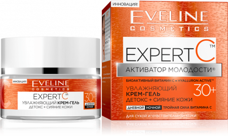 Кремы крем-гель для лица для сухой и чувствительной кожи 30+ "expert с" eveline, 50 мл