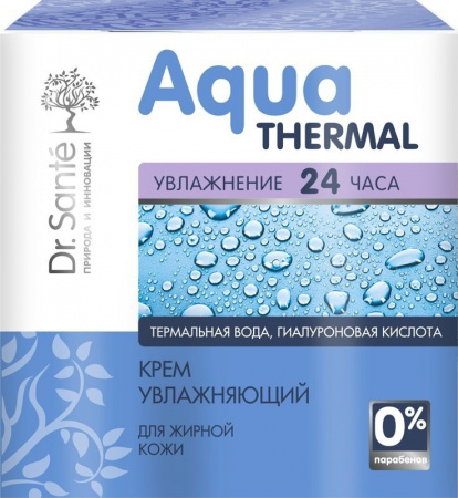 Увлажнение и питание крем увлажняющий для жирной кожи aqua thermal dr.sante, 50 мл