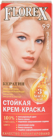 Окрашивание волос краска для волос тон 9.9 белокурый florex super