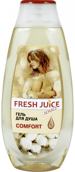 Гели для душа гель для душа comfort, сладкая карамель и нежный хлопок fresh juice, 400 мл