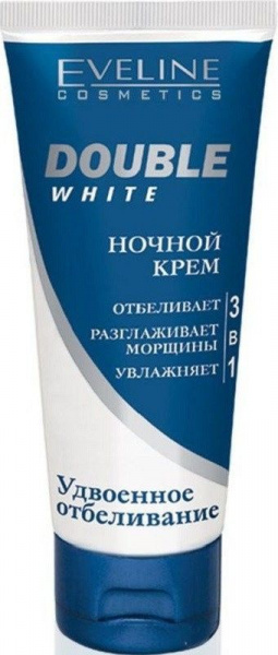 Кремы ночной крем для лица "double white 3 в 1" eveline, 75 мл