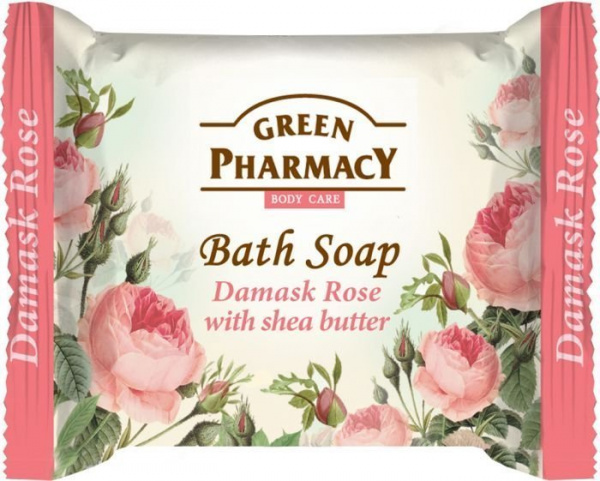 Мыло мыло туалетное "дамасская роза с маслом ши" green pharmacy, 100 г