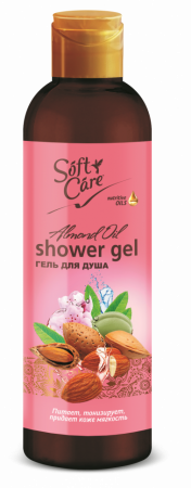 Гели для душа крем-гель для душа с маслом миндаля «soft care» romax, 500 г