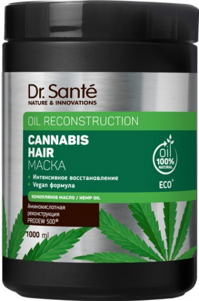 Маски маска для интенсивного восстановления волос cannabis hair dr.sante, 1000 мл