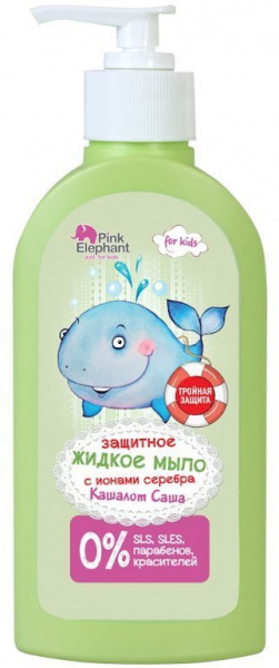 Для лица и тела pink elephant жидкое мыло защитное для детей "кашалот саша", 250 мл