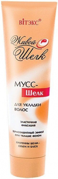 Стайлинг витэкс живой шелк мусс-шелк для укладки волос эластичной фиксации, 100 мл