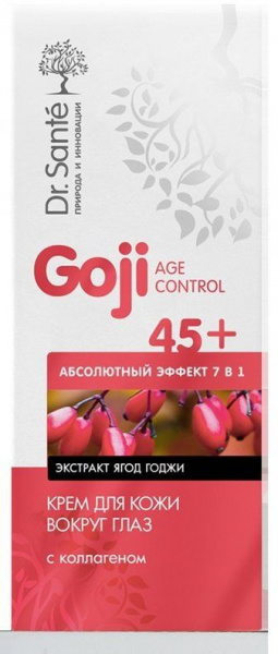 Уход за кожей вокруг глаз dr.sante goji age control крем для кожи вокруг глаз с коллагеном 45+ "абсолютный эффект 7в1", 15 мл