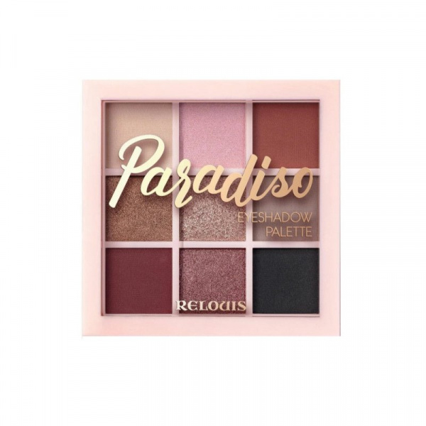 Для глаз и бровей палетка теней для век paradiso 02 cold relouis, 9 г.