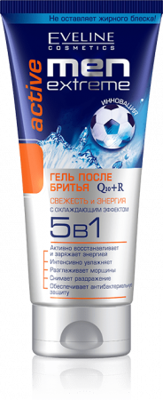 Бритье eveline men extreme active гель после бритья q10+r "свежесть и энергия" 5в1, 200 мл