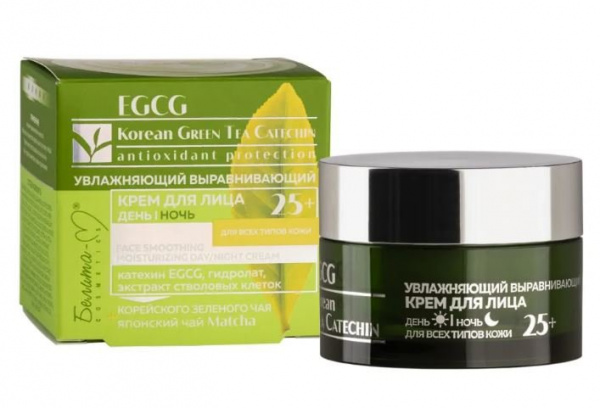 Кремы увлажняющий выравнивающий крем для лица день/ночь 25+	egcg korean green tea catechin белита-м, 50 г