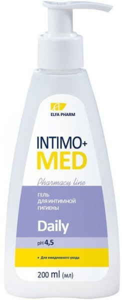 Интимная гигиена elfa pharm intimo+med гель для интимной гигиены "daily", 200 мл