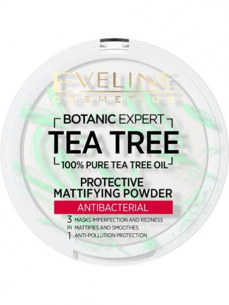Для лица матирующая антибактериальная пудра для лица 3в1 № 001- transparent серии botanic expert eveline, 9гр.