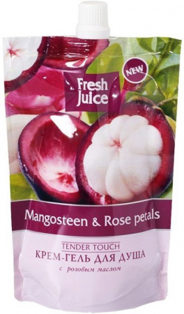 Гели для душа крем-гель mangosteen & rose petals дой-пак fresh juice, 170 мл