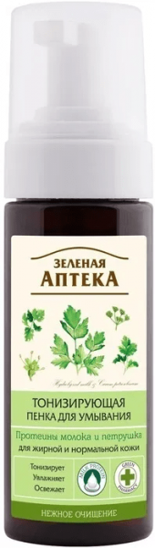 Очищение и умывание зеленая аптека тонизирующая пенка для умывания жирной и нормальной кожи, 150 мл