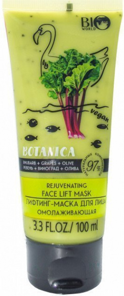 Маски для лица омолаживающая лифтинг-маска для лица "botanica" bio world, 100 мл