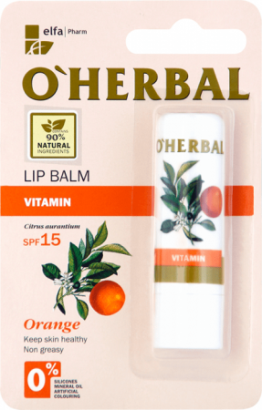 Увлажнение и питание бальзам для губ "с маслом апельсина spf 15" o’herbal, 4,8 г