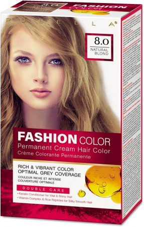 Окрашивание волос стойкая крем-краска для волос rubella fashion color 8.0 натуральный блонд, 50 мл