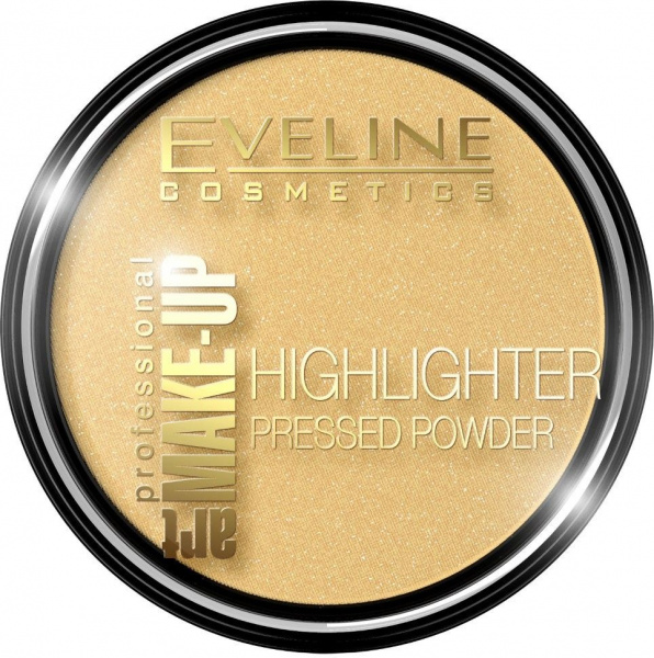 Для лица осветляющая компактная пудра "art professional make-up highlighter" eveline, №55 golden