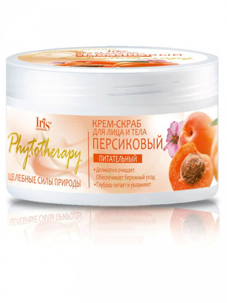 Кремы крем-скраб для лица и тела персиковый phytotherapy iris, 180 мл