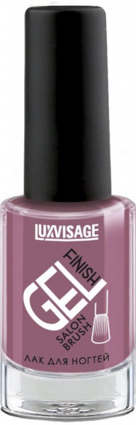 Для маникюра и педикюра лак для ногтей стойкий глянцевый gel finish тон 23 ежевичный мусс  luxvisage, 9 г