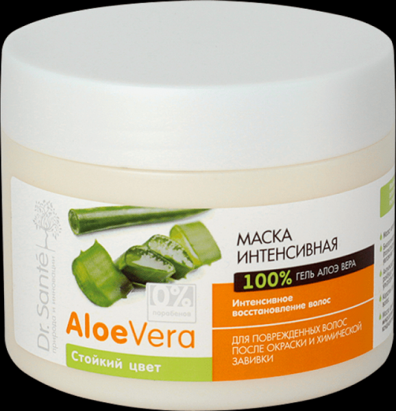 Маски dr.sante aloe vera маска "интенсивная" для поврежденных волос после окраски и химической завивки, 300 мл