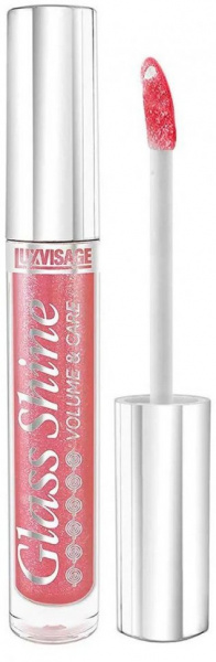 Для губ блеск для губ glass shine тон 18 бежевый с перламутром luxvisage, 3 г
