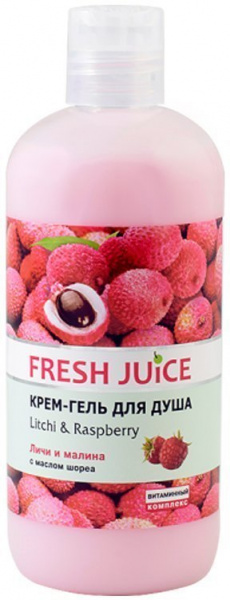 Гели для душа крем-гель для душа "litchi & raspberry" fresh juice, 500 мл