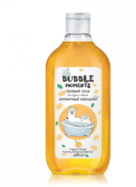Гели для душа белита bubble moments пенный гель для душа и ванны "ароматный апельсин", 300 мл