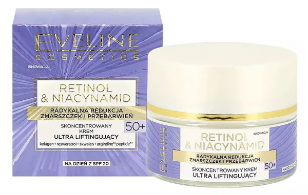 Кремы концентрированный крем ультра-лифтинг 50+ дневной retinol niacynamid eveline, 50 мл