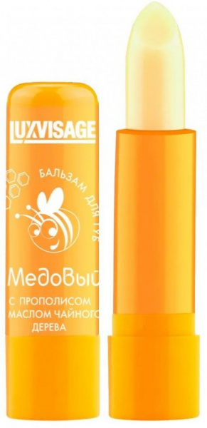 Для губ luxvisage "медовый" бальзам для губ с прополисом и маслом чайного дерева