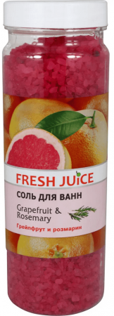 Пена, соль, масло для ванн соль для ванн "grapefruit & rosemary" (грейпфрут и розмарин) fresh juice, 700 г