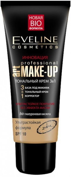 Для лица тональный крем "art professional make up 3в1" eveline тон натуральный, 30 мл