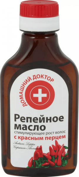 Масла репейное масло с красным перцем стимулирующее рост волос домашний доктор, 100 мл