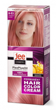 Окрашивание волос стойкая крем-краска для волос jee cosmetics тон 8-53 клубничный блонд